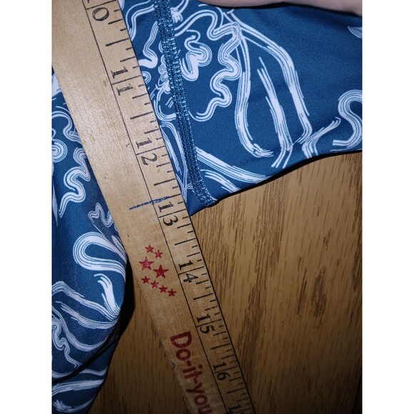 Modli Blouse Turquoise Floral Print 3/4 Sleeves Women's Plus Size 6X Stretch - Picture 8 of 12